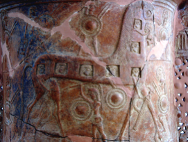 Detail of the Mykonos Pith Amphora, ca. mid 7th century BCE, showing what is thought to be the earliest depiction of the Trojan Horse. Source: Wikimedia Commons