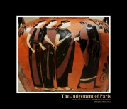 Attic Black-Figure Neck Amphora by Swing Painter c. 540-530 BCE depicting the legendary Judgement of Paris